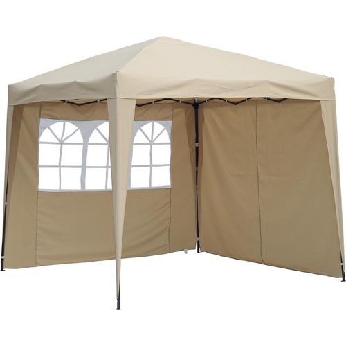Angel Living® 2.5x2.5M Pavilion Faltbar Terassen Dach Wasserabweisend ausStahl und Polyester (Beige)