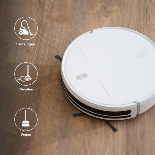 Sinji Smart Robot Vacuum Cleaner mit Ladegerät - Kabelloser Wischroboter - Geeignet für Tierhaare - App-Steuerung & Zeitplanung