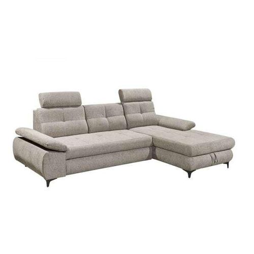 Traumhaftes Ecksofa Altona mit Schlaffunktion - ED Exciting Design : vorstehend rechts : Silber Ausrichtung: vorstehend rechts Farbe: Silber