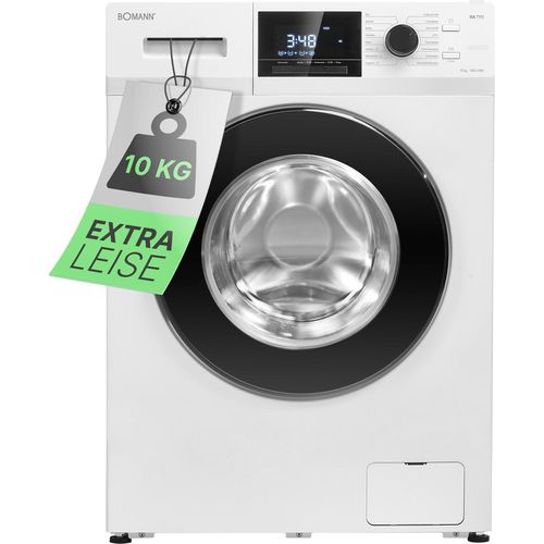 Bomann® Waschmaschine 10kg | 16 Waschprogramme für jede Anforderung | Max. 1400 U/min Schleuderdrehzahl | Programm-Endzeitvorwahl 3-24 h | WA 7111