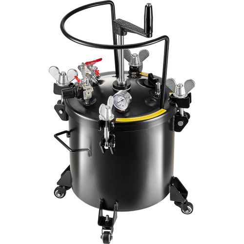 SucceBuy Druckbehälter für Sprühfarbe, 20 l/5 Gallonen Druckbehälter, 70 psi einstellbarer Druck, Stahldruckbehälter mit Rollen und Dichtmittel zur Leckreparatur