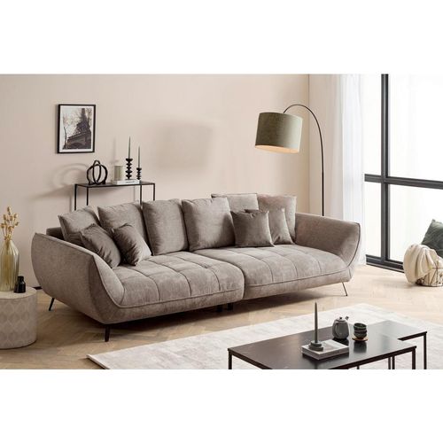 Livetastic , Taupe , Textil , Füllung: Silikon, Schaumstoffflocken,Silikon,Silikon , 311x95x130 cm , Made in EU , Rücken echt , Wohnzimmer, Sofas & Couches, Sofas, Big Sofas