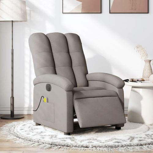 Massagesessel Fernsehsesel Elektrisch Taupe Stoff 3204088