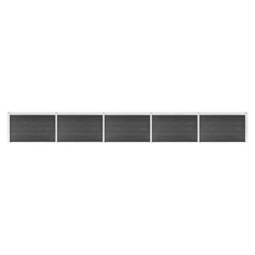 Zaunelement Set mit Pfosten Sichtschutz Windschutz Zaun Gartenzaun Lamellenzaun Sichtschutzzaun Windschutzzaun WPC 872x105cm Schwarz