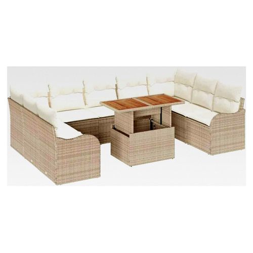 Garten-Sofa Set mit Stauraum aus Poly-Rattan für Sommerfeiern und Entspannung