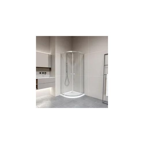 Runddusche MARWELL "LEEDS II", weiß, neutral, B:80cm H:190cm T:80cm, Duschkabinen, Runddusche mit Gleittüren