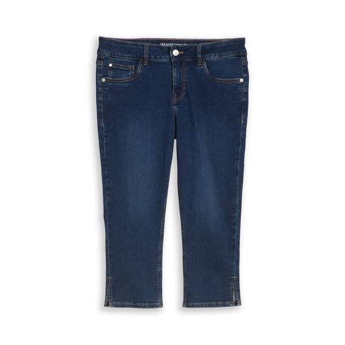 TOM TAILOR DENIM Damen TTJONA SKINNY Capri Jeans, blau, Uni, Gr. 26