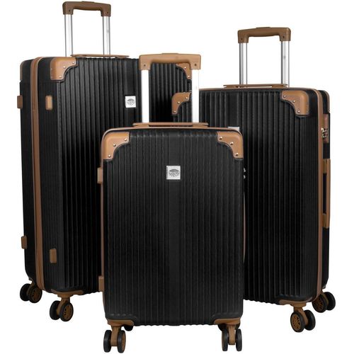 ABS Hartschalen Koffer Set M,L,XL Gepäck Trolley aufrecht rollbar Bardabos Schwarz