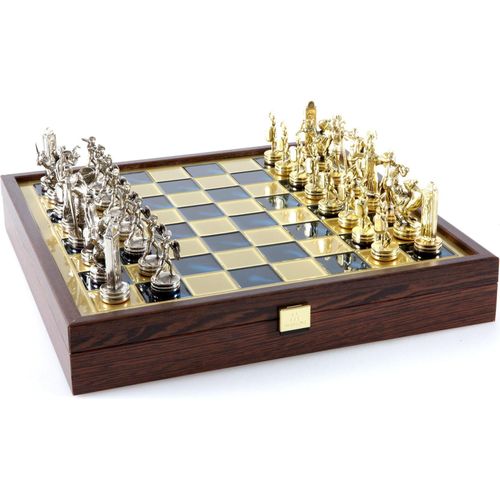 Helden-Schachspiel – Griechische Mythologie, Blaues Brett, Metall