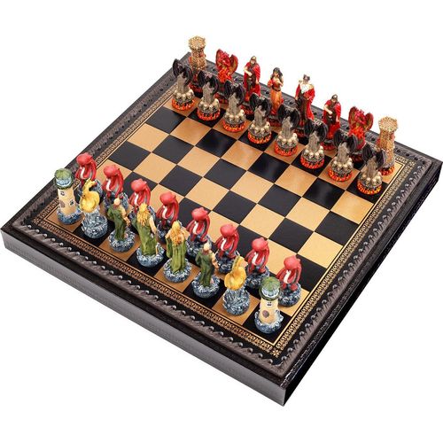 Italfama Feuer-Wasser Schach 35cm +Dame+Backgammon König 8cm