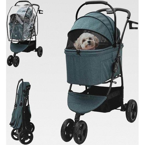 Faltbarer Haustierwagen Verstellbar Grün 78 x 54 x 101 cm,Tier- & Haustierbedarf,Haustierbedarf,Pet-Stroller,Grün,9.02 KG,42012438