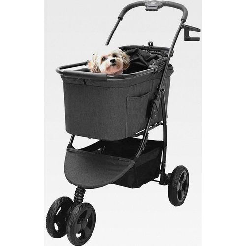 Faltbarer Haustierwagen Verstellbar Schwarz 78 x 54 x 101 cm,Tier- & Haustierbedarf,Haustierbedarf,Pet-Stroller,Schwarz,9.02 KG,42012440