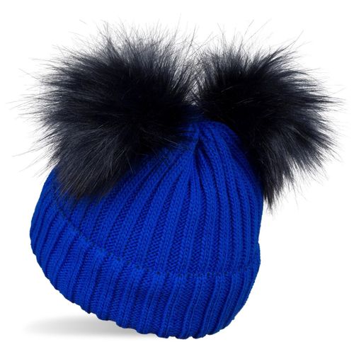 Bommelmütze STYLEBREAKER "Kinder Bommelmütze mit zwei Bommel", Jungen, blau (royalblau), 100% Polyacryl PAN., Modisch, Mützen