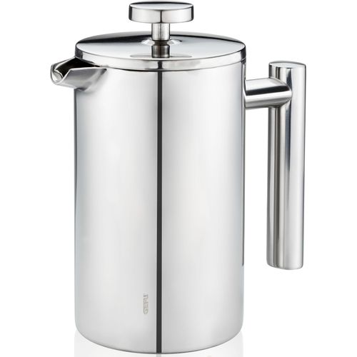 French Press Kanne GEFU "Kaffeebereiter GUSTAVO, 600 ml", silber, B:16,5cm H:18cm T:9cm, Kaffeemaschinen, Kaffeebereiter, Einfaches Zubereiten von duftendem Kaffee und Tee