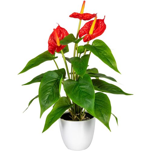 Kunstpflanze OTTO HOME "Haune", rot, B:16cm H:40cm, Kunststoff, Kunstpflanzen, Kunstpflanze, im Topf