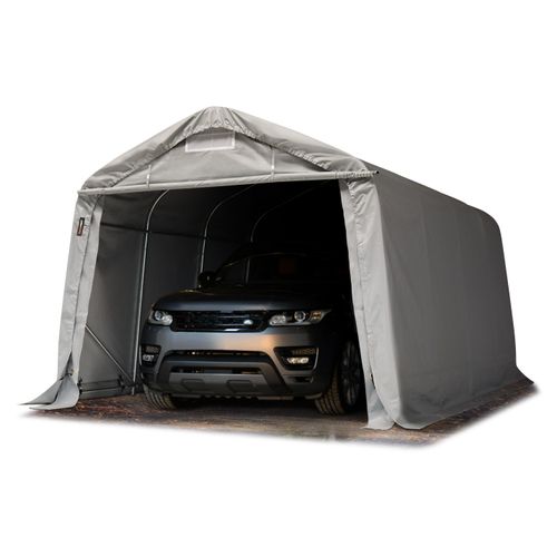 Garagenzelt Carport 3,3 x 4,8 m in grau Unterstand Lagerzelt PVC 800 N Plane, für Betonuntergrund