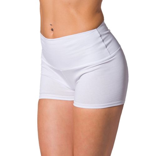 Hotpants ALKATO "Shorts Alkato Damen Sport Shorts mit Hohem Bund", Damen, Gr. 40, N-Gr, weiß, Obermaterial: 95% Baumwolle CO. 5% Elasthan EL., Hosen Hotpants