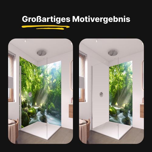 Duschrückwand - Wandverkleidung für Dusche aus Acryl 0,3 cm - 120 x 210 cm - Braune verschimmelte Ziegelmauer