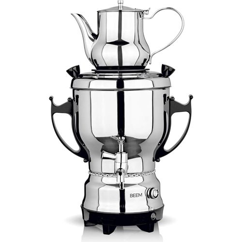 BEEM TEA-CLASSIC Samowar 3L Edelstahl Schwarz| mit 1 L Teekanne