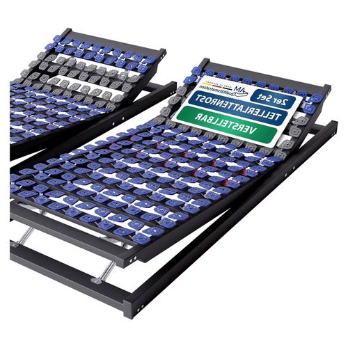 7-Zonen Tellerlattenrost 100x200 verstellbar bis 130 kg mit 50 Tellern - Punktelastisches Tellerlattenrost Kopf- und Fußteil verstellbar 100x200