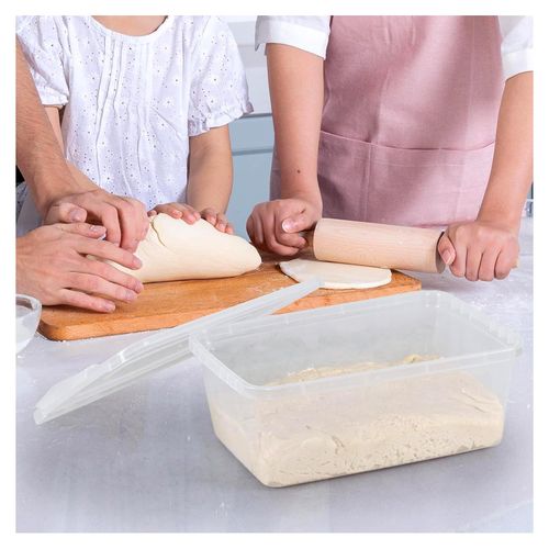 4er Set Gärbehälter mit 6L Volumen, geeignet für bis zu 3000 Gramm Teig, Teigaufsteigbox für Brot, Sauerteig, Pizza