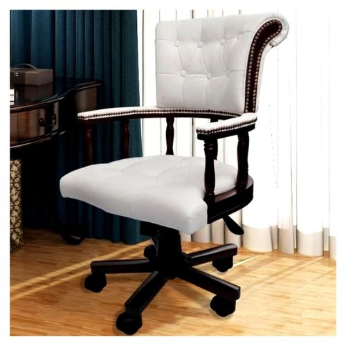 Bürostuhl mit Rollen, Gamer-Stuhl, Drehstuhl, weiß