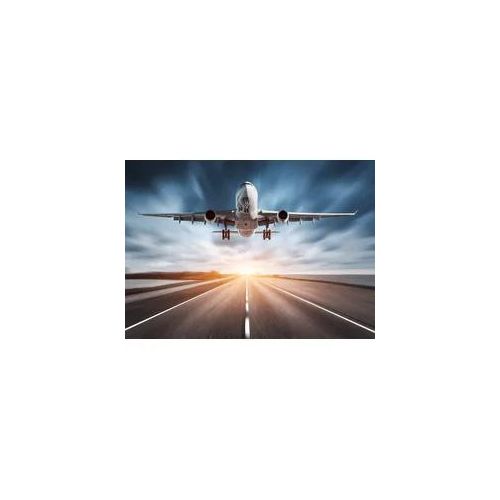 Fototapete PAPERMOON "Airplane Road Sunset", bunt, B:4m L:2,6m, Vlies, Tapeten