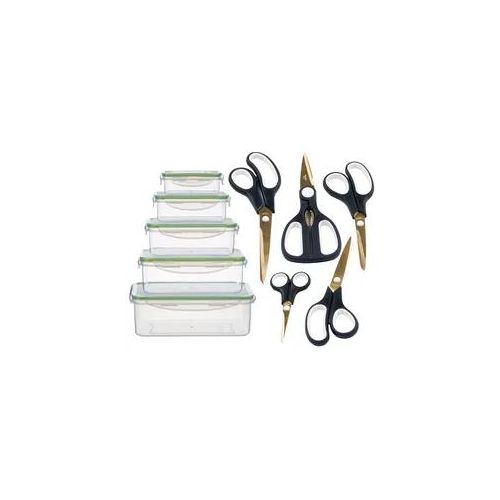 Scheren-Set KING "Easycut Box", grün, Scheren, 5 Scheren, 5 Vorratsboxen inkl. Deckel