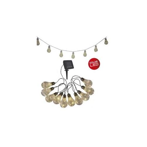 NÄVE LED-Lichterkette "Glühbirne", transparent, Dioden 50 Stk. Flammen 10 Stk., Kabellänge 1,2m x Gesamtlänge 3m, Lichterketten, Solar, 10 Glühbirnen klar, warmweiß, inkl. Solarpanel, Länge 300cm