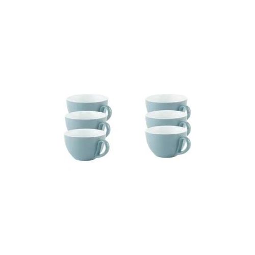 Cappuccinotasse APS "6er Set Cappuccino Tassen -SNUG-", blau, H:6,5cm Ø:10,5cm, Porzellan, Trinkgefäße, Cappuccinotasse, für Heißgetränke aller Art geeignet