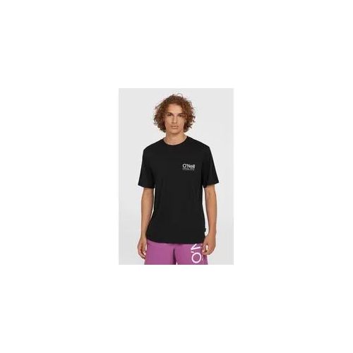 T-Shirt O'NEILL "ORIGINAL CALI LOGO T-SHIRT", Herren, Gr. S, schwarz (schwarz out), Obermaterial: 100% Baumwolle, Rundhals, Shirts T-Shirt, sportlicher Stil, vorgezogene Schulternähte, aus Baumwolljersey
