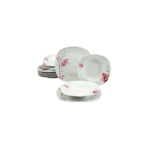 Tafelservice CREATABLE "Amelie Aiko, Tafel-Service 12-tlg", weiß, 12 Stk., Porzellan, Geschirr-Sets, Tafelservice, Teller Set, Blumendekor
