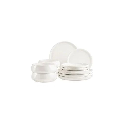 Tafelservice MÄSER "Taya", weiß, 12 tlg., Porzellan, Geschirr-Sets, Tafelservice, Teller Set