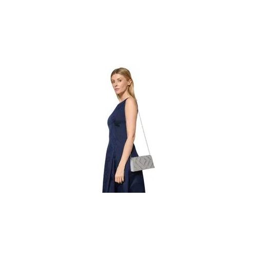 Abendtasche VERA MONT "Damen im Glitzer-Look", Damen, Gr. ACC, grau, Polyester, Taschen Abendtasche