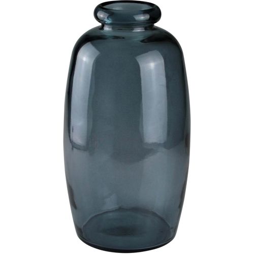 Bodenvase AM DESIGN, blau (dunkelblau), B:19cm H:35cm T:19cm, Glas, Vasen, Bodenvase, mundgelasen, Höhe 35 cm