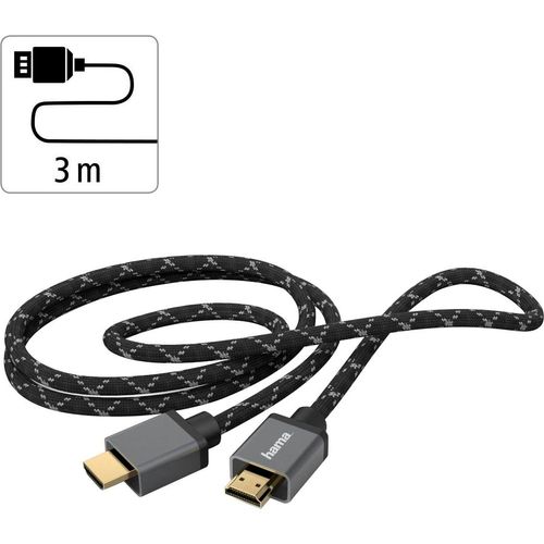 HAMA HDMI-Kabel "Ultra High Speed HDMI™-Kabel Stecker-Stecker 8K Metall HDMI™-Kabel 3m", grau, 300cmcm, Kabel, HDMI-Kabel