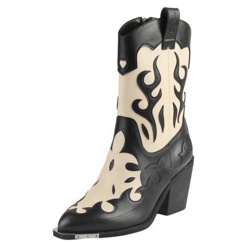 Buffalo Damen Cowboy Stiefel West Bootie Mid Cowboy 1221055 Schwarz