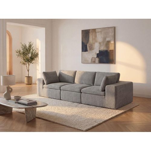 3-Sitzer Sofa modulbar - Stoff Grau - CORTOLINE