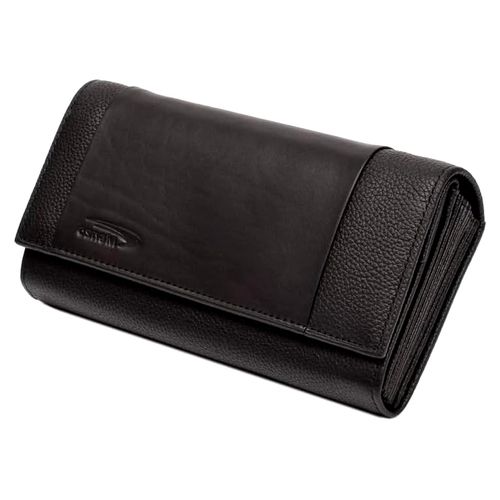 Kellnerbörse aus echtem Leder, schwarze Kellnertasche