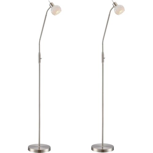 2er Set flexible Stehlampen mit LED, Lampenschirm Glas, Stehleuchten Standlampen