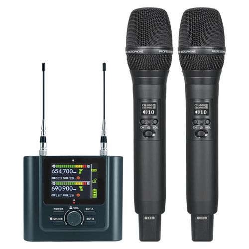INF True Diversity Dual Funkmikrofonsystem, ABS/Stahl, 26.4cm, für Bühne
