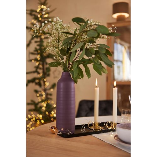 Bodenvase CREATIV DECO, lila (aubergine), H:49cm Ø:12,5cm, Keramik, Vasen, besondere Oberflächenstruktur