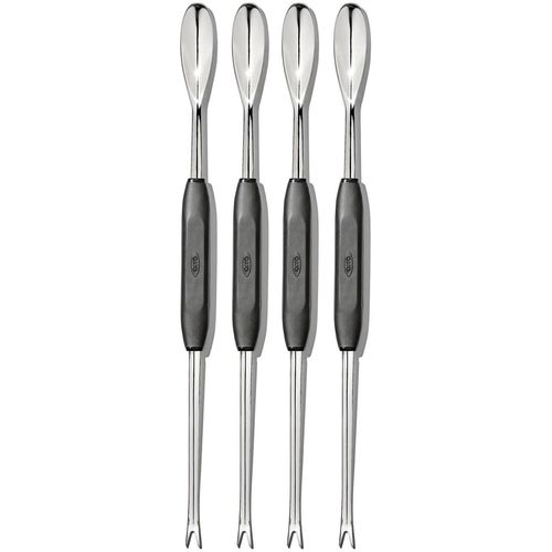 Fleischgabel OXO GOOD GRIPS, schwarz (edelstahl, schwarz), B:1,2cm, Edelstahl, Fleischgabeln, für Meeresfrüchte, 4-teilig