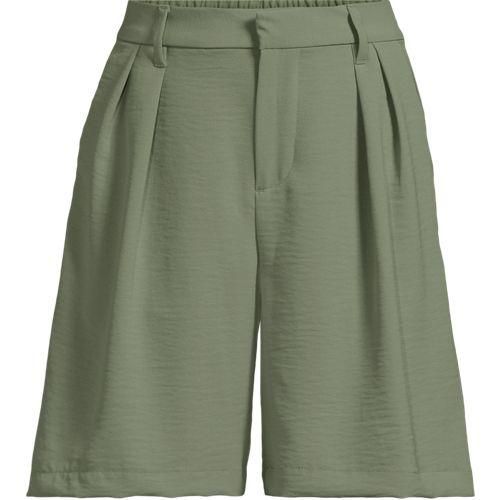 Creaseless Shorts 20 cm, Damen,  Grün, Polyester, by Lands' End