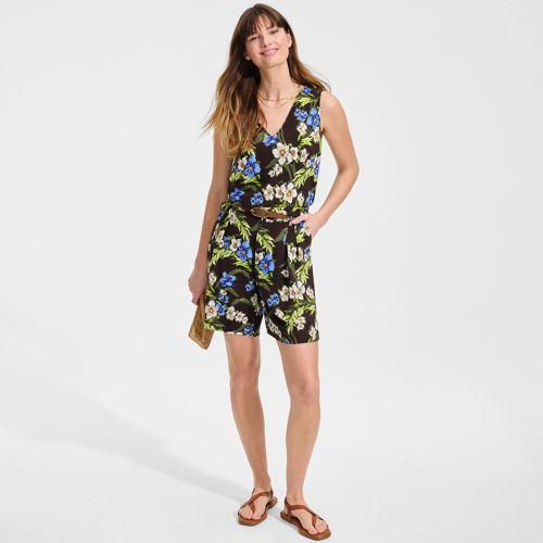 Creaseless Shorts 20 cm, Damen,  Braun, Polyester, by Lands' End