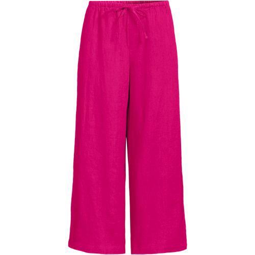 Weite Premium Reinleinen-Schlupfhose in 7/8-Länge für Damen in Petite-Größe, Damen, size: petite, Pink, Leinen, by Lands' End