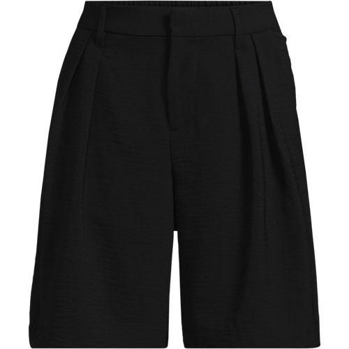 Creaseless Shorts 20 cm, Damen,  Schwarz, Polyester, by Lands' End