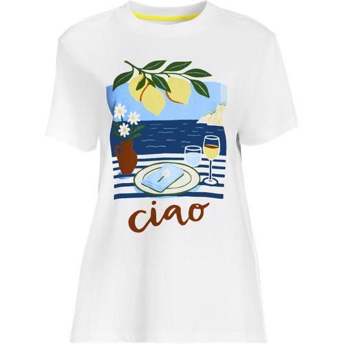 Grafik-Shirt, Damen,  Gelb, Baumwolle, by Lands' End
