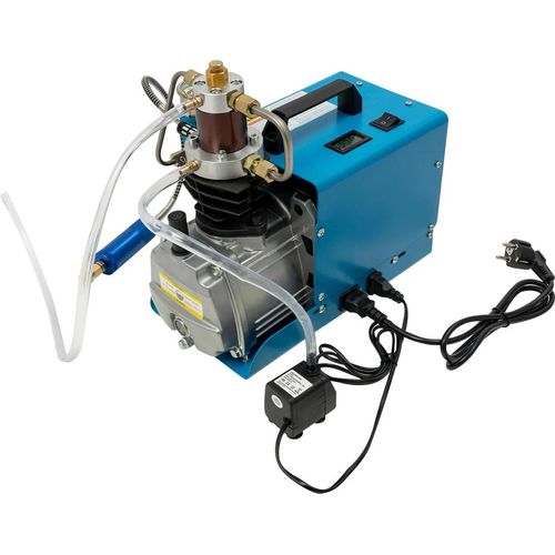 300 bar Hochdruck-Kompressor - Elektrokompressor - Zweistufige Verdichtung - EU-Stecker 220 V - Leistung 1,8 kW - Öl-Wasser-Abscheider & Manometer