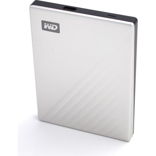 WD MY Passport Ultra externe Festplatte 4 TB (mobiler Speicher, Metallgehäuse, WD Discovery Software, automatische Backups, Passwortschutz) Silber